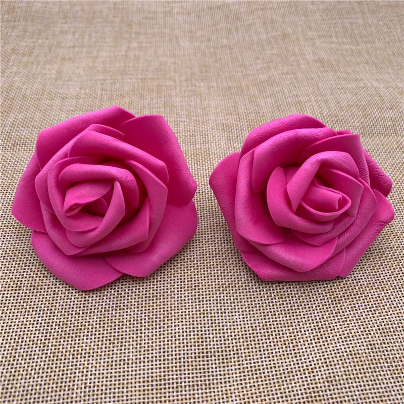 Lightingsky 3 x 1.6 x 3 inches 100pcs DIY Real Touch 3D Artificial Foam Rose Head Without Stem for Wedding Party Home Decoration (Rose) - Image 3